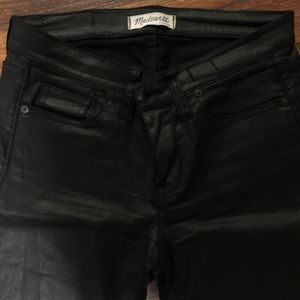 Madewell Coated Skinny Jeans Shiny Black Size 27